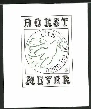 Exlibris Horst Meyer, Friedenstaube