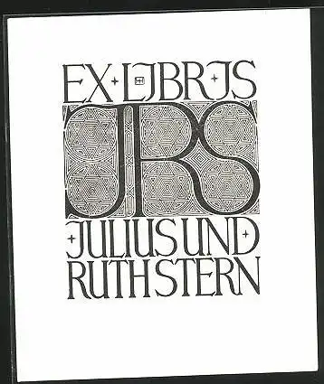 Exlibris Julius Und Ruthstern, Initialen JRS