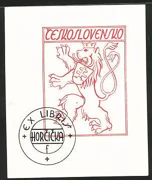 Exlibris Ceskoslovensko, Wappen mit Löwe