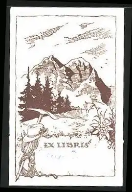 Exlibris Udo Bensch, Bergsteigerausrüstung