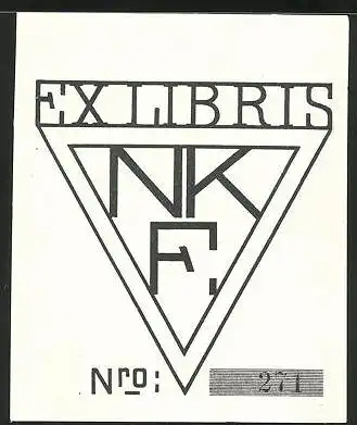 Exlibris Buchstaben N, K, F