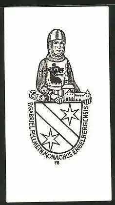 Exlibris P. Gabriel Fellmeth, Ritter und Sternwappen