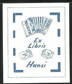 Exlibris Hansi, Akkordeon, Briefe