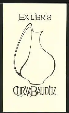 Exlibris Chr. W. Bauditz, Vase mit Henkel