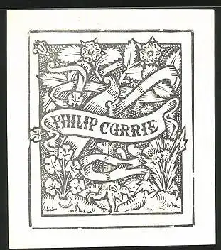 Exlibris Philip Corrie, Blätter, Blüten