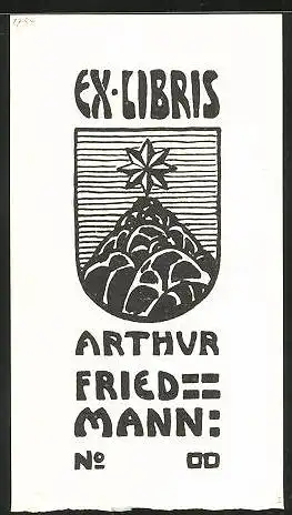 Exlibris Arthur Friedmann, Wappen mit Stern