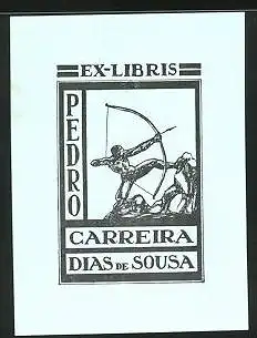 Exlibris Pedro Carreira Dias de Sousa, Bogenschütze