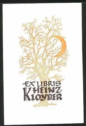 Exlibris Heinz Kloyber, kahler Baum