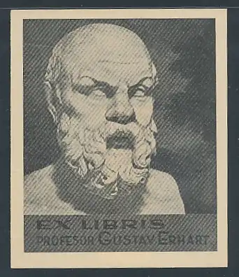 Exlibris Professor Gustav Erhart, Antike Büste