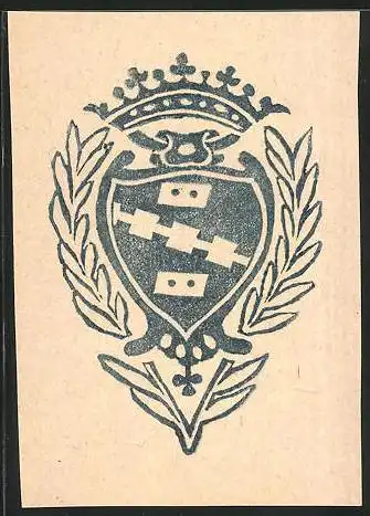 Exlibris Gambini, Wappen mit Krone und Kranz