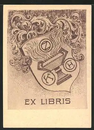 Exlibris Wappen mit Feuerkelch