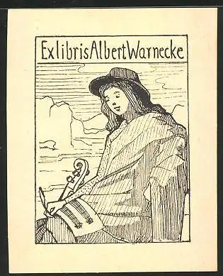 Exlibris Albert Warnecke, Musikererin