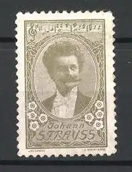 Reklamemarke Komponist Johann Strauss im Portrait