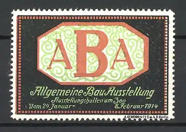 Reklamemarke Berlin, Allgemeine Bau-Ausstellung ABA 1914, Messelogo