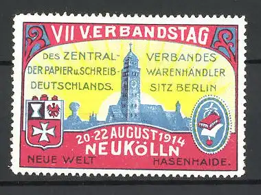 Reklamemarke Berlin, VII. Verbandstag des Zentralverbandes der Papier- und Schreibwarenhändler 1914, Wappen