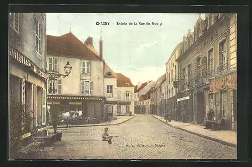 AK Chagny, Entree de la Rue du Bourg