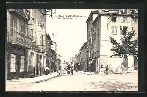 AK Chauffailles, Rue du Commerce, Strassenpartie