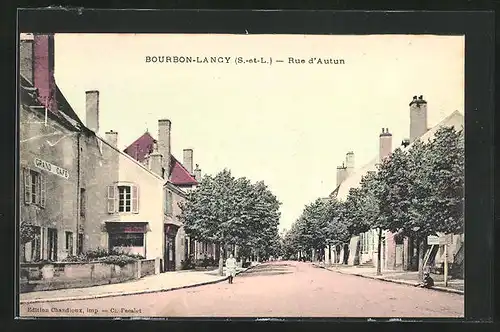 AK Bourbon-Lancy, Rue d`Autun, Strassenpartie