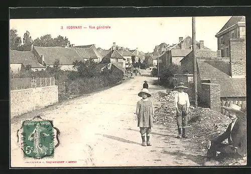 AK Igornay, Vue générale, Strassenpartie im Ort