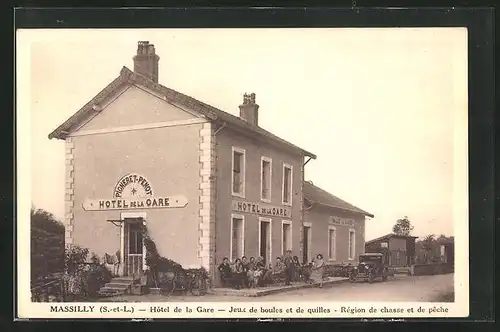 AK Massilly, Hotel de la Gare, Jeux de boules et de quilles