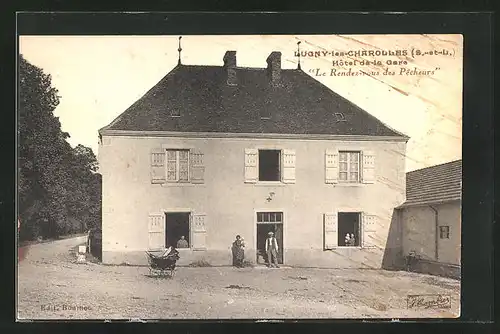 AK Lugny-les-Charolles, Hotel de la Gare