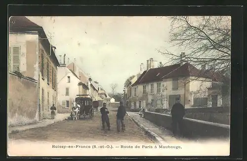 AK Roissy-en-France, Route de paris à Maubeuge