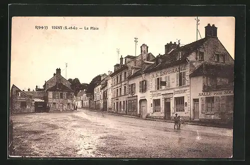 AK Vigny, La Place, Cafe-Hotel Esperance