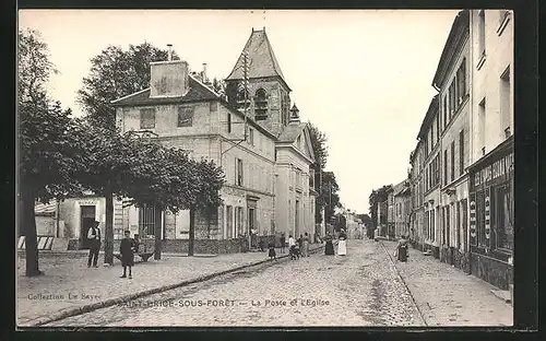 AK Saint-Brice-Sous-Foret, La Poste et L`Eglise