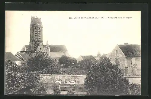 AK Grisy-les-Platres, Vue Prise d`un Monoplan