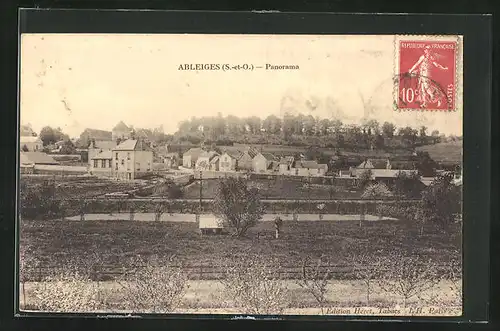 AK Ableiges, Panorama vom Feld aus