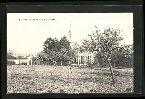 AK Mours, La Chapelle, Ansicht von den Wiesen aus