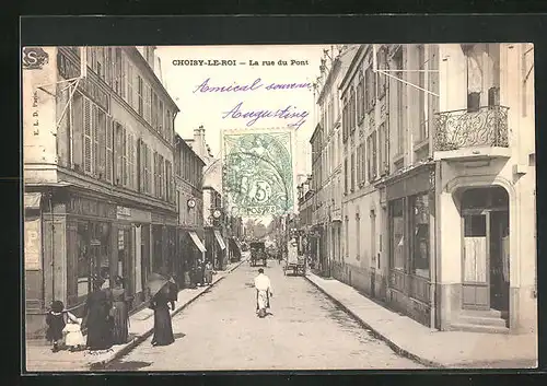 AK Choisy-le-Roi, La rue du Ponts, Strassenpartie