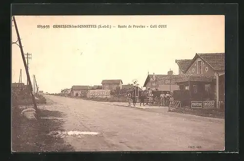 AK Ormesson-les-Sonnettes, Route de Provins, Café Oury