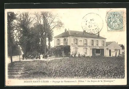 AK Boissy-Saint-Léger, Paysage du Restaurant L. Pillon, Au Repos de la Montagne