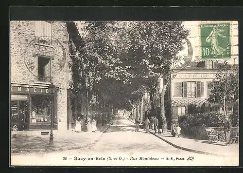 AK Sucy-en-Brie, Rue Montaleau, Strassenpartie