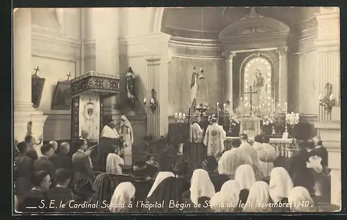 AK Saint-Mande, S.E. le Cardinal Sunard a l`hopital Begin, le 11 Novembre 1940