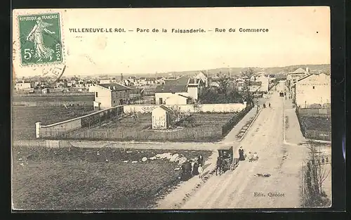 AK Villeneuve-le-Roi, Parc de la Faisanderie, Rue du Commerce