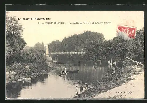 AK Créteil, Le Port, Passerelle de Créteil et l`Arbre penché