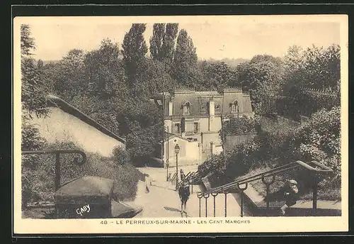 AK Le Perreux-sur-Marne, Les Cent Marches