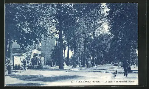 AK Villejuif, La Route de Fonteainebleau
