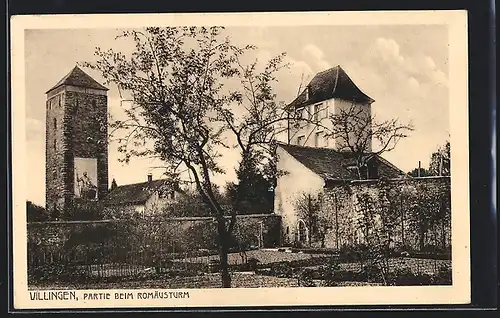 AK Villingen / Schwarzwald, Blick zum Romäusturm