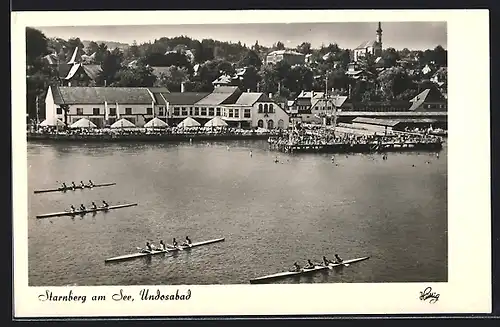 AK Starnberg, Undosabad aus der Vogelschau