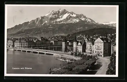 AK Luzern, Panorama mit Pilatus
