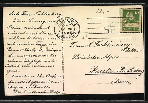 AK Luzern, Ortsansicht mit Rigi