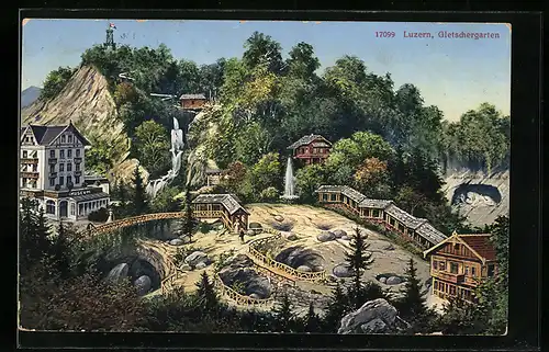 AK Luzern, Partie aus dem Gletschergarten