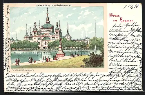 Lithographie Bremen, Parkhaus im Bürgerpark