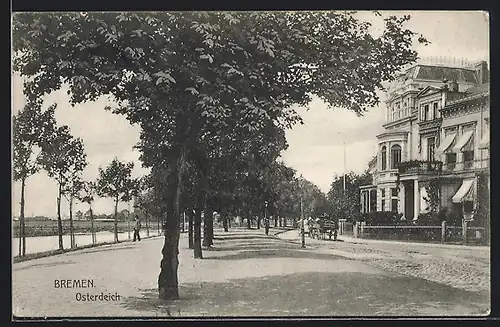 AK Bremen, Strassenpartie am Osterdeich