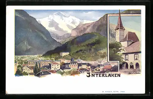 AK Interlaken, altes Kloster, Gesamtansicht