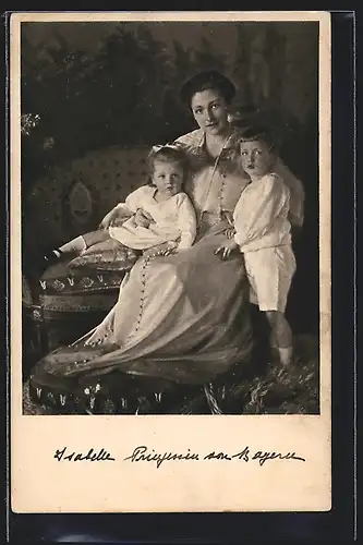 AK Isabelle, Kronprinzessin von Bayern mit Kindern