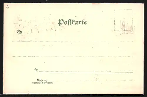 Lithographie Halle a. S., Schloss Giebichenstein, Theater, Bahnhof